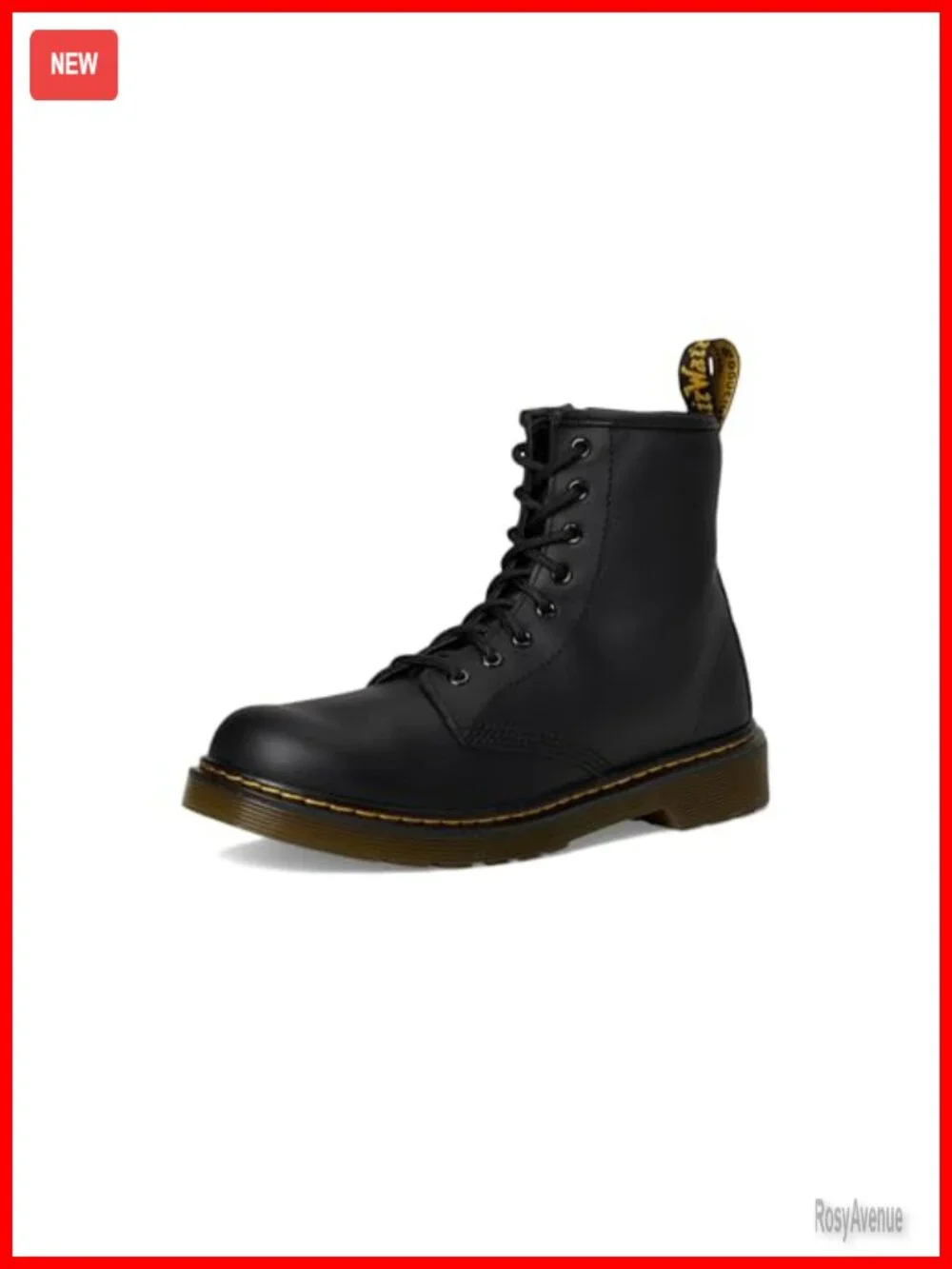 Kids Leather Lace Up Combat Boots with Zipper